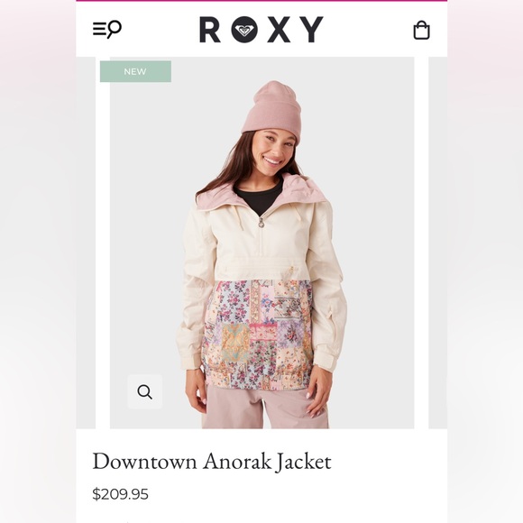 🤍 Roxy Ski snowboard Jacket - Cream and Multicolor - waterproof - Picture 13 of 16